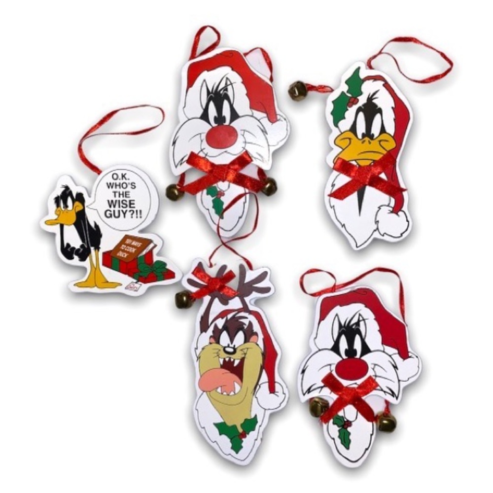 Vintage 1996 - Kurt S. Adler Wooden Looney Tunes Christmas Ornaments